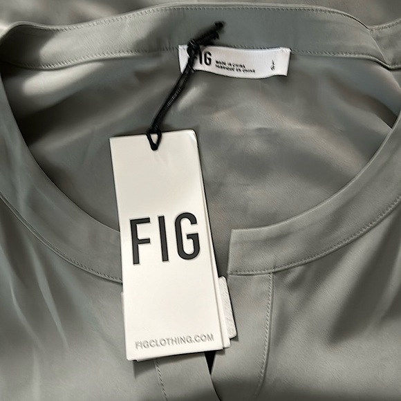 Fig NWT Olu Eucalyptus 3/4 Sleeve Shirt Top **Size L** 🌿🌿 - Picture 4 of 5